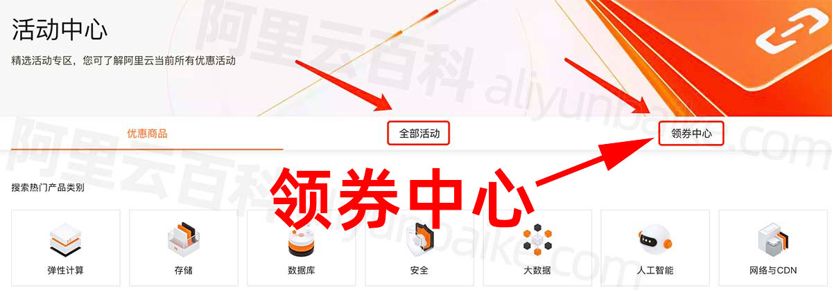 阿里云领取中心免费领取优惠券