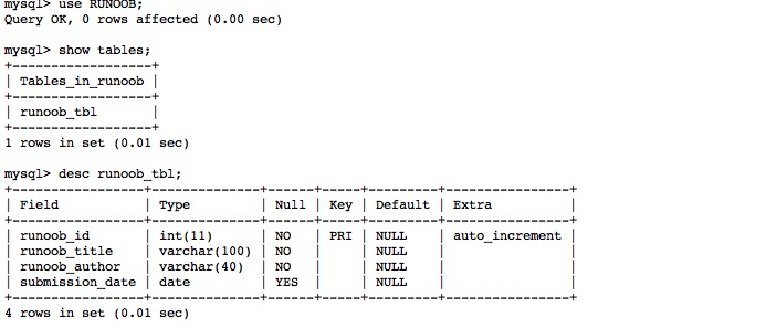 MySQL 搭建数据库表