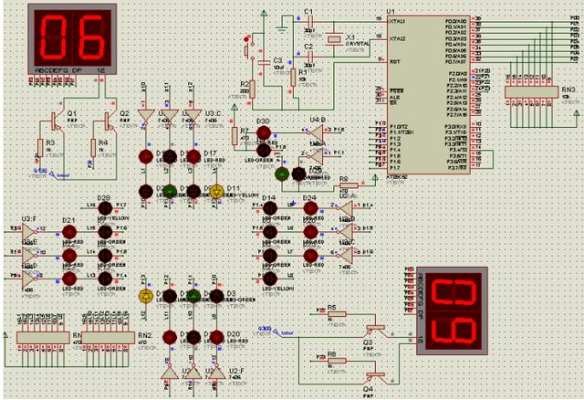 logisim實現紅綠燈電路學習電路仿真基於proteus電路仿真軟件的交通燈