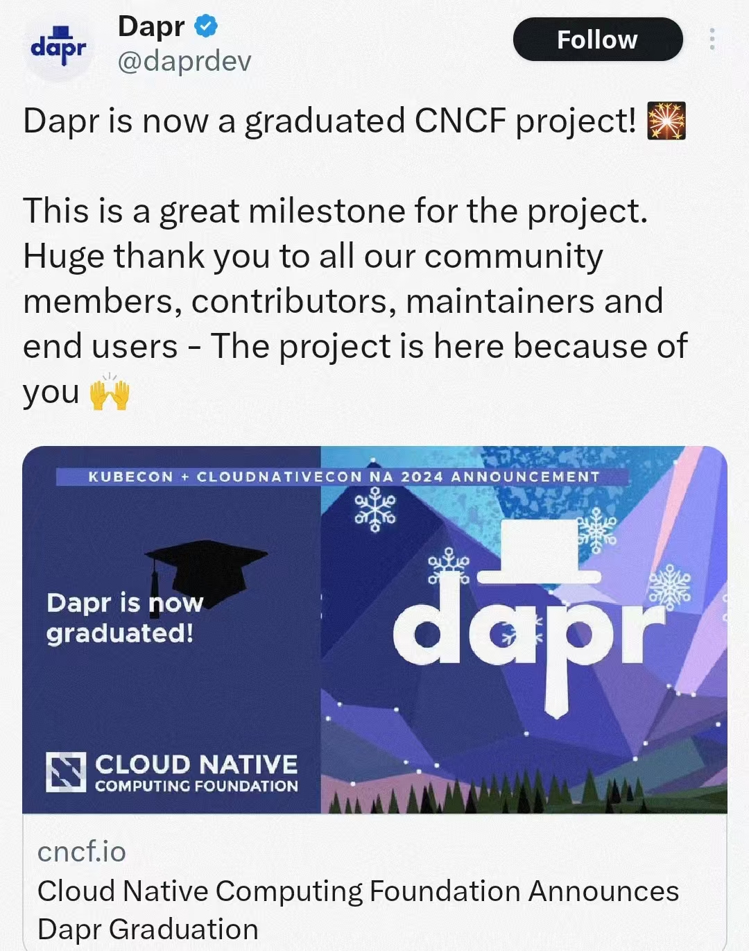 Dapr is now graduated!