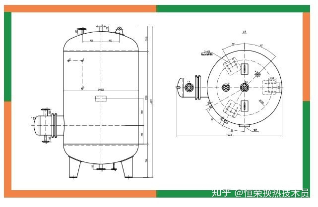 管壁式换热器cad图纸