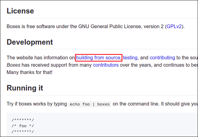 Link to the build instructions for the boxes application.