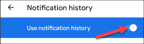 use notification history toggle