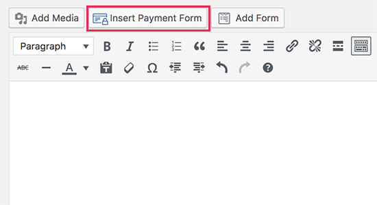 Insert payment form