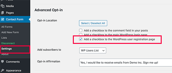 Constant Contact advanced optin Constant Contact advanced optin