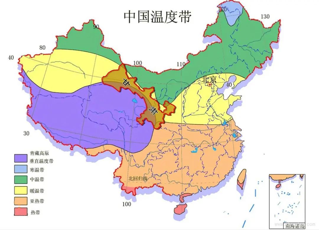 我国五个温度带图片