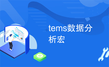 tems数据分析宏