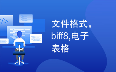 文件格式，biff8,电子表格