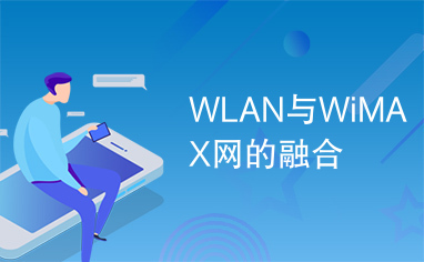 WLAN与WiMAX网的融合
