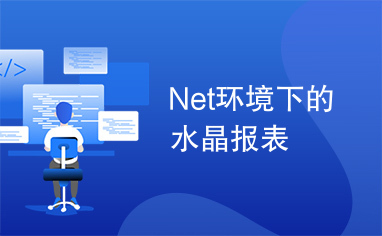 Net环境下的水晶报表