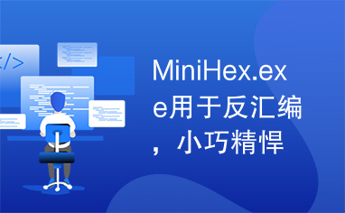 MiniHex.exe用于反汇编，小巧精悍