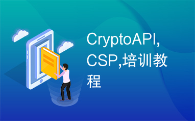 CryptoAPI,CSP,培训教程